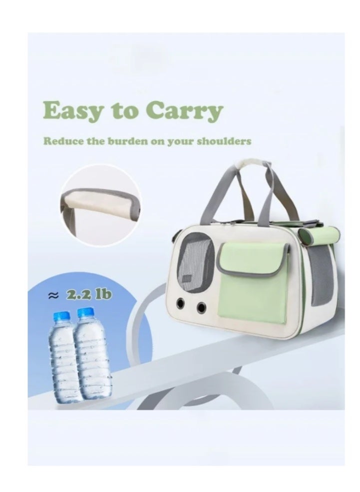 daydayup Cat Airline Crate, Dog Carrier, 16.5 lb Pet Foldable Travel Carry, Soft Side Cat Carrier, Roll-Up Cover, for Nervous Cats (Green) - Image 4