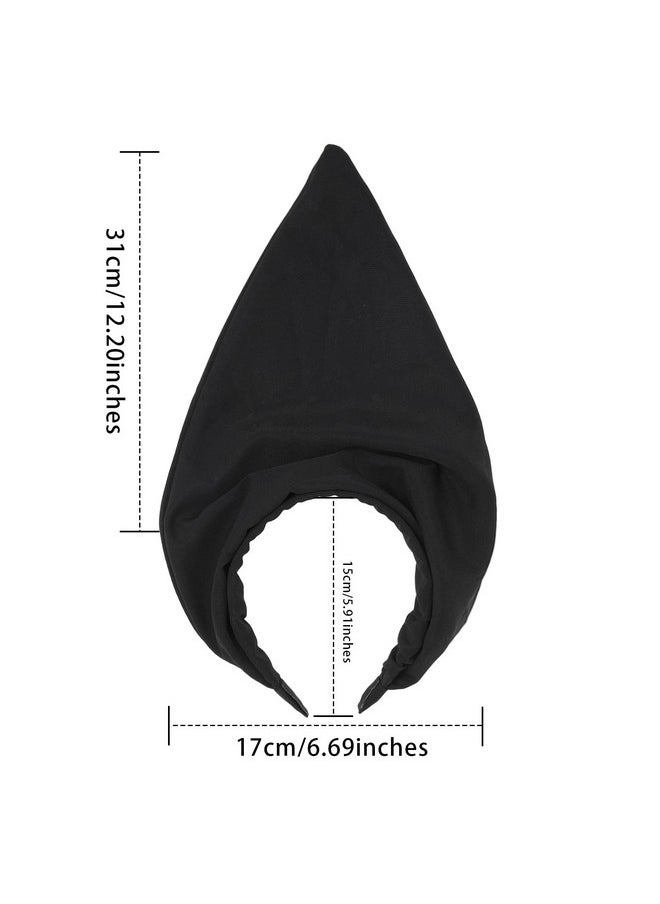 HAIMEIKANG Floral Headbands For Women Boho Hair Bandanas Scarf Triangle Kerchief Solid Color Hair Bands Vintage Head Scarf(Black+White+Wine Red)  - Image 2