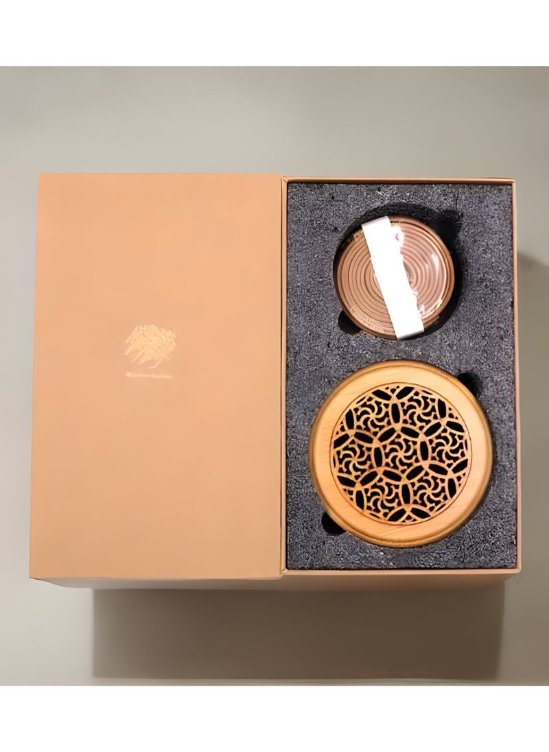 Bakhoor BoSidin Bakhoor Incense 10 pieces 4-hour Oud Sticks with Wooden Round Burner Premium Agarwood Fragrance  - Image 1