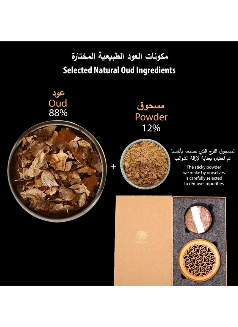 Bakhoor BoSidin Bakhoor Incense 10 pieces 4-hour Oud Sticks with Wooden Round Burner Premium Agarwood Fragrance  - Image 3