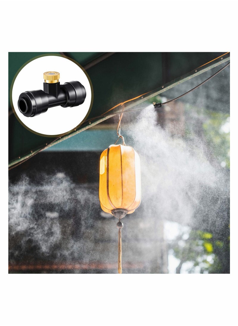 KASTWAVE Misting Nozzles, KASTWAVE Kit Include Water Misting Nozzle Tees Thread 1/4 Inch and Brass Orifice Nozzle with Black Plug for Outdoor Spray Cooling System (72 Pieces in Total)  - Image 5