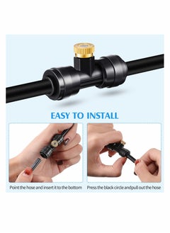 KASTWAVE Misting Nozzles, KASTWAVE Kit Include Water Misting Nozzle Tees Thread 1/4 Inch and Brass Orifice Nozzle with Black Plug for Outdoor Spray Cooling System (72 Pieces in Total)  - Image 3