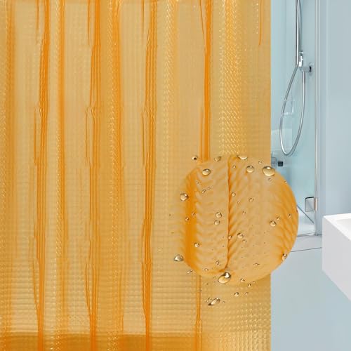 Riverbyland Translucent Orange Shower Curtain 72" x 72" Waterproof Shower Curtain Liner - Image 4