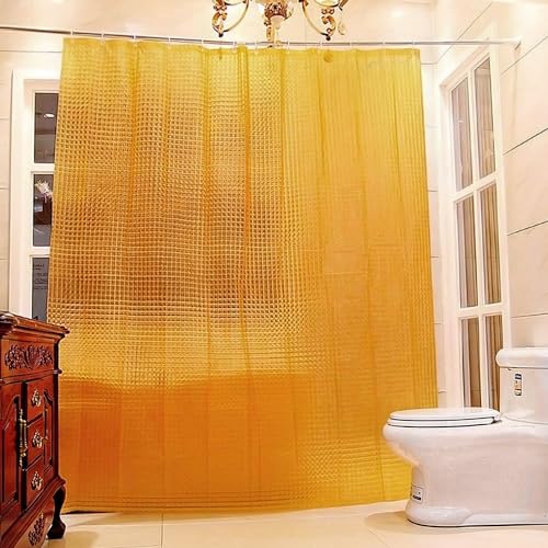 Riverbyland Translucent Orange Shower Curtain 72" x 72" Waterproof Shower Curtain Liner - Image 5