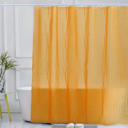 Riverbyland Translucent Orange Shower Curtain 72" x 72" Waterproof Shower Curtain Liner - Image 2