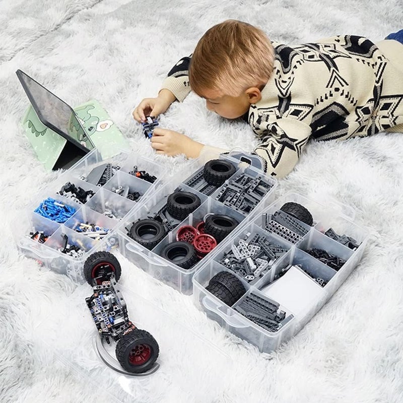 Golden Bird Golden bird plastic boxes for Storage transparent Space Saving Organiser with Lid Portable Stackable for Jewelry Beads Crochet Sewing Scrapbooking DIY Craft CLEAR 30 GRID - Image 2