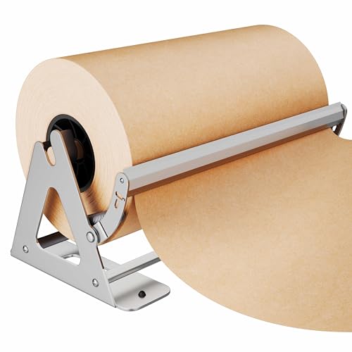 DIY Crew 18 Inch Paper Roll Dispenser and Cutter - Heavy-Duty Wall Mountable, Non Slip Tabletop - Kraft, Freezer, Butcher Paper - Up to 1000ft Rolls - Image 1