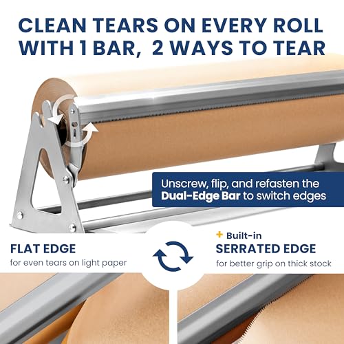 DIY Crew 18 Inch Paper Roll Dispenser and Cutter - Heavy-Duty Wall Mountable, Non Slip Tabletop - Kraft, Freezer, Butcher Paper - Up to 1000ft Rolls - Image 3