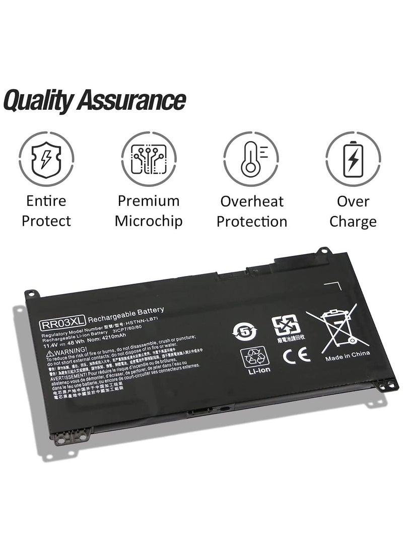 Generic - New RR03XL Laptop Battery for HP ProBook 430 440 450 455 470 G4 G5 Mobile Thin Client MT20 MT21 Series HSTNN-PB6W HSTNN-LB7I HSTNN-LB71 HSTNN-UB7C HSTNN-I74C 851477-421 851477-541 851477-831 48Wh - Image 1