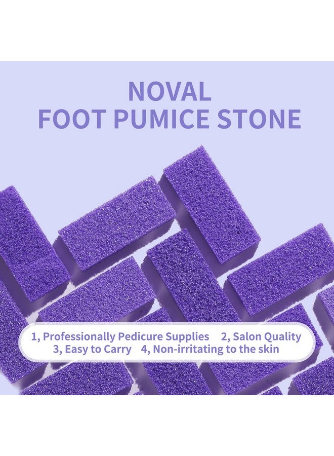 نوفال حجر الخفاف نوفال لتنظيف القدمين وإزالة الجلد الميت، أداة إزالة مسامير القدم، أدوات باديكير، إسفنجة خفاف أرجوانية، للاستخدام المنزلي في صالونات الأظافر، 40 قطعة - Image 2