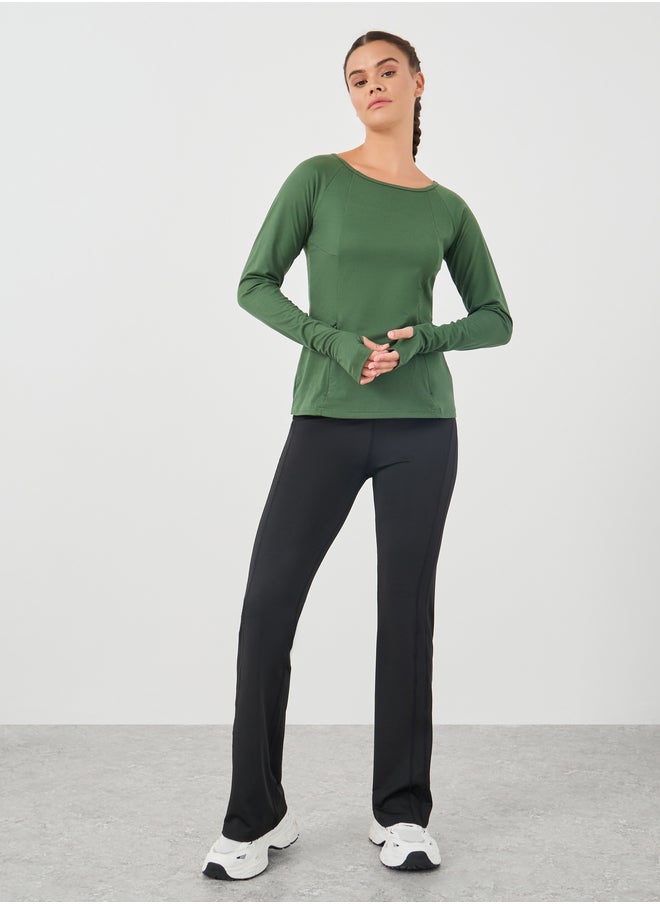 Styli Contour Effect Stitch Detail Long Sleeve Top  - Image 2