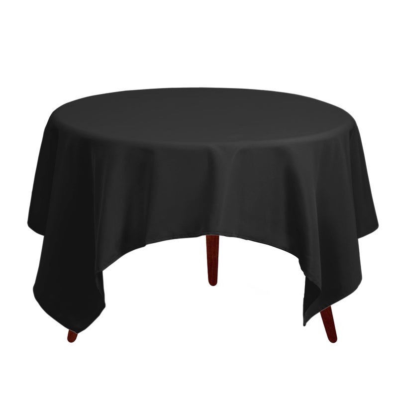 Gee Di Moda Square Tablecloth - 70 x 70 Inch Black Table Cloth for Medium Square or Round Tables - Heavy Duty Washable Fabric - for Buffet Table  Holiday Party  Dinner  Wedding & Baby Shower - Image 2