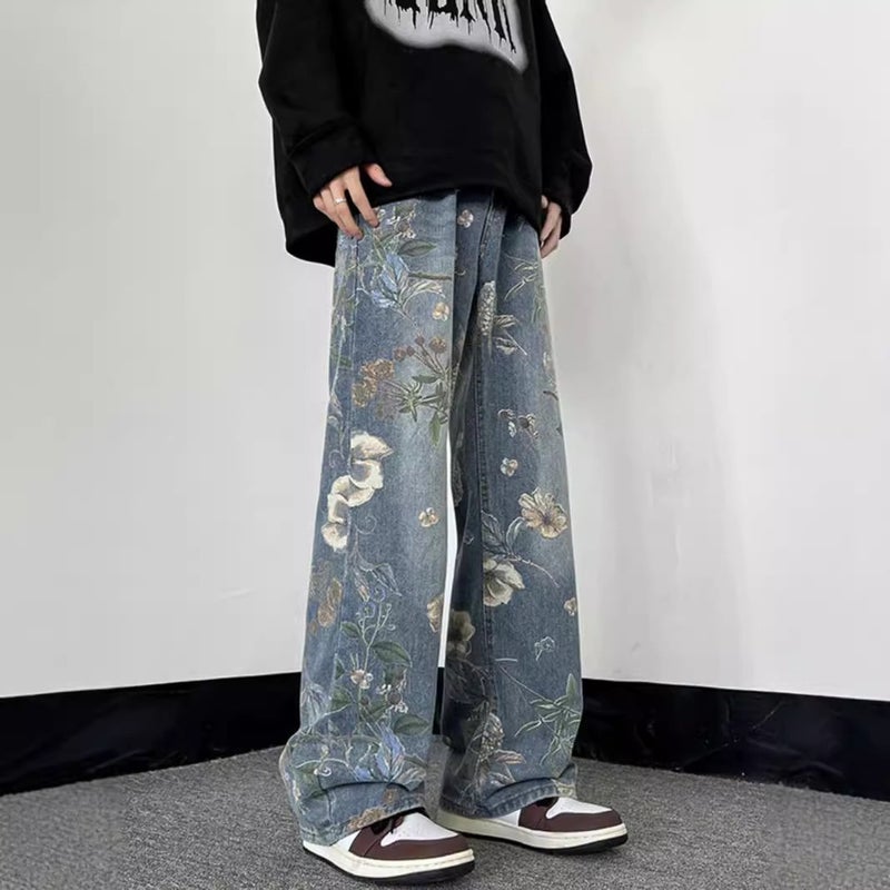 Unisex Classic Denim Jeans Loose Fit Daily Outdoor Wear - Image 2