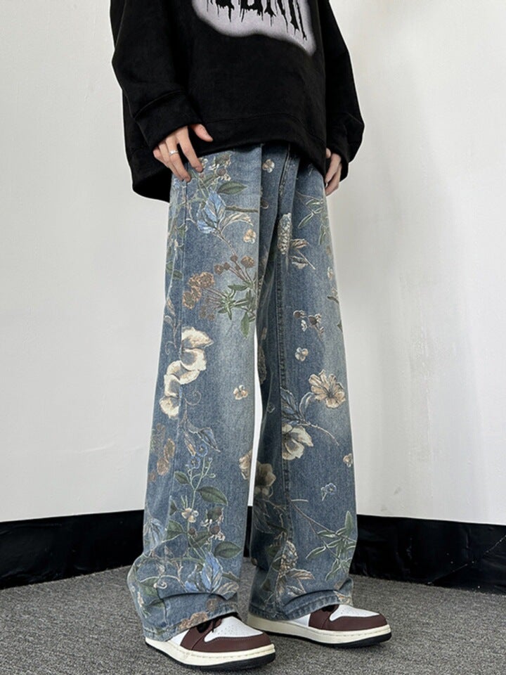 Unisex Classic Denim Jeans Loose Fit Daily Outdoor Wear - Image 1