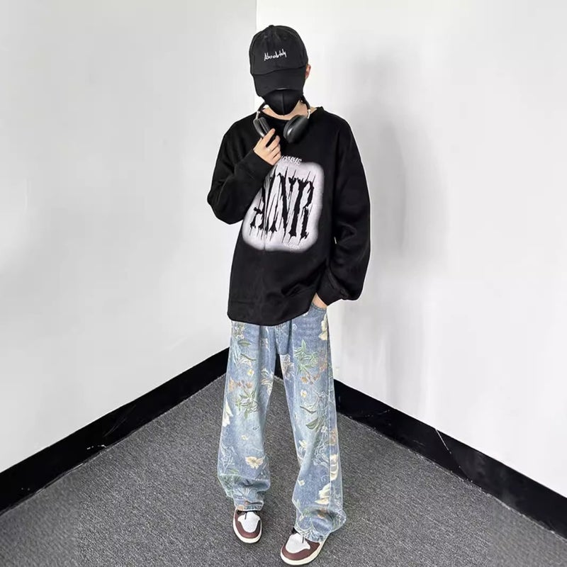 Unisex Classic Denim Jeans Loose Fit Daily Outdoor Wear - Image 3