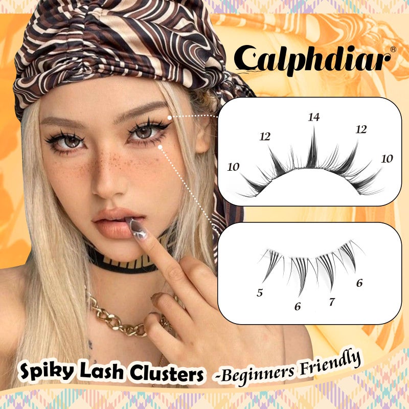calphdiar Manga Lash Clusters Anime Star Eyelash Extension 188Pcs Natural Lash Clusters with Bottom Lashes Spiky Cluster Eyelash Extensions Wispy 10-14mm Fairy Individual Lashes Extension Doll Eyelash Clusters - Image 3
