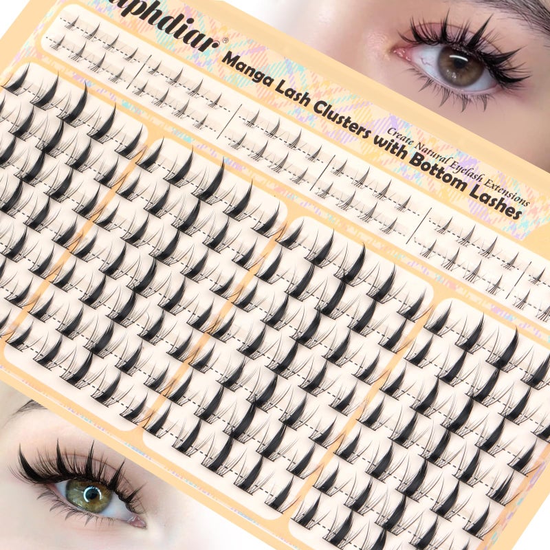 calphdiar Manga Lash Clusters Anime Star Eyelash Extension 188Pcs Natural Lash Clusters with Bottom Lashes Spiky Cluster Eyelash Extensions Wispy 10-14mm Fairy Individual Lashes Extension Doll Eyelash Clusters - Image 1