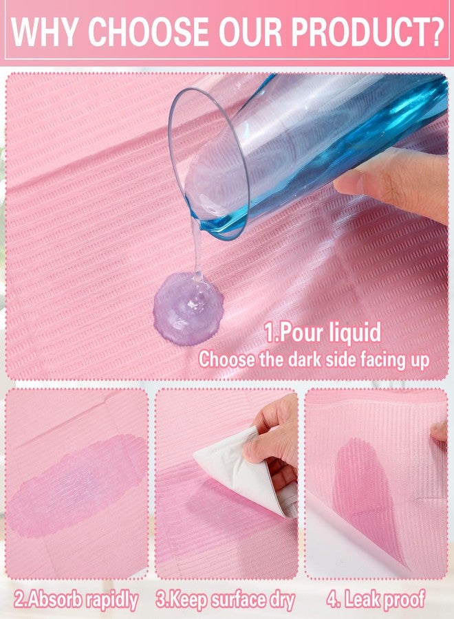 Threlaco 100pcs Disposable Changing Liner 2-ply Baby Changing Station Pad Disposable Changing Pads Diaper Changing Mat Portable Sanitary Liner Refills for Commercial Restrooms (Pink) - Image 4