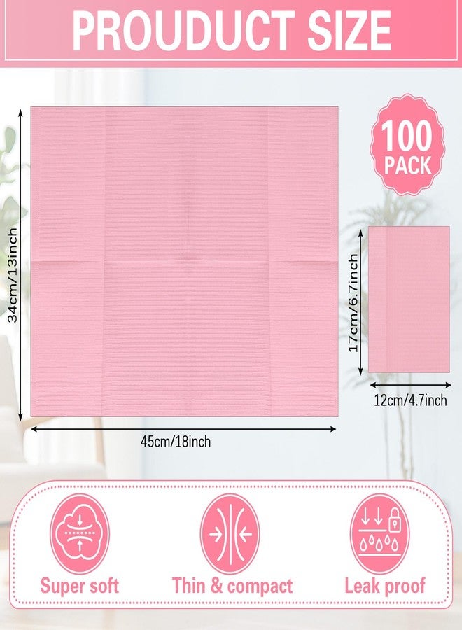 Threlaco 100pcs Disposable Changing Liner 2-ply Baby Changing Station Pad Disposable Changing Pads Diaper Changing Mat Portable Sanitary Liner Refills for Commercial Restrooms (Pink) - Image 2