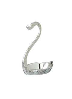 Dania Glass Sugar Bowl With Silver Metal Swan Decorative Holder + Metal Spoon  - Image 3