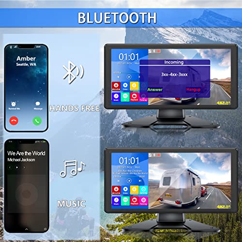 DOUXURY RV Backup Camera System with 10.36’’ 4K Monitor for RV Truck Bus Trailer with 4 Rear/Side View 1080P HD Cameras 4 Splits Touch Screen DVR Recording IP69 Waterproof Bluetooth Music Video Avoid Blind - Image 4