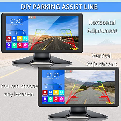 DOUXURY RV Backup Camera System with 10.36’’ 4K Monitor for RV Truck Bus Trailer with 4 Rear/Side View 1080P HD Cameras 4 Splits Touch Screen DVR Recording IP69 Waterproof Bluetooth Music Video Avoid Blind - Image 5
