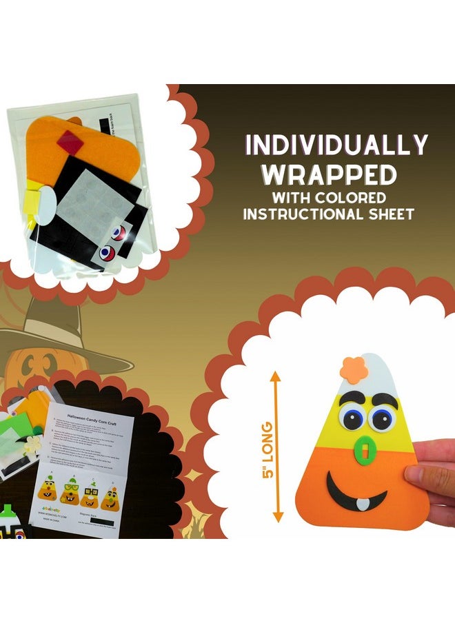 4E's Novelty - Halloween Crafts For Kids (12 Pack) Goofy Candy Corn Magnet Foam Craft Kit Bulk Fall Arts And Crafts For Toddlers & Kids Halloween Activities For Kids Party - Image 1