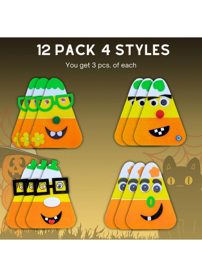 4E's Novelty - Halloween Crafts For Kids (12 Pack) Goofy Candy Corn Magnet Foam Craft Kit Bulk Fall Arts And Crafts For Toddlers & Kids Halloween Activities For Kids Party - Image 1