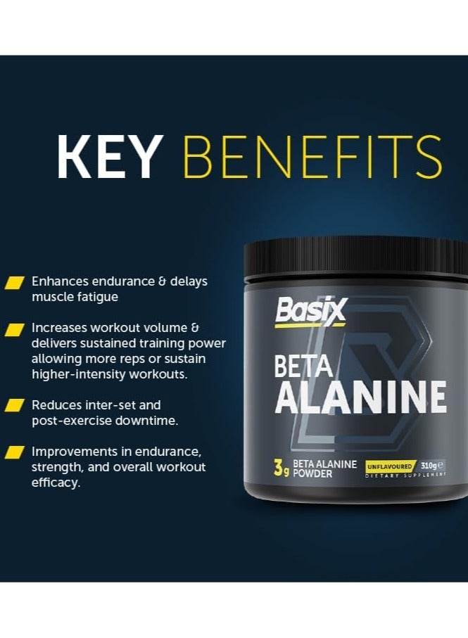 Basix Beta Alanine Powder - Unflavored - (310g ) - Image 3