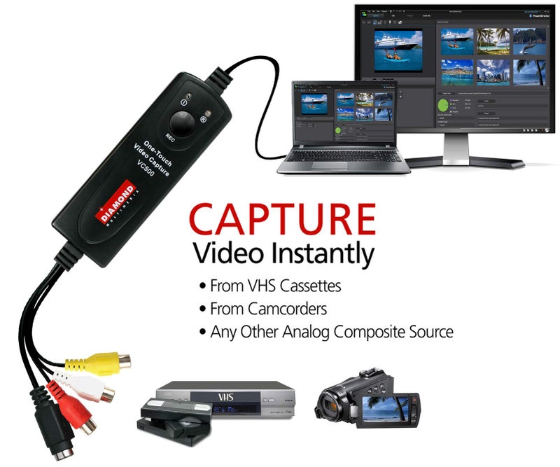Diamond Multimedia VC500 One Touch VHS to Digital File, DVD Converter with Easy to use Software, Convert, Edit and Save For Win7,8,10,11 - Image 3