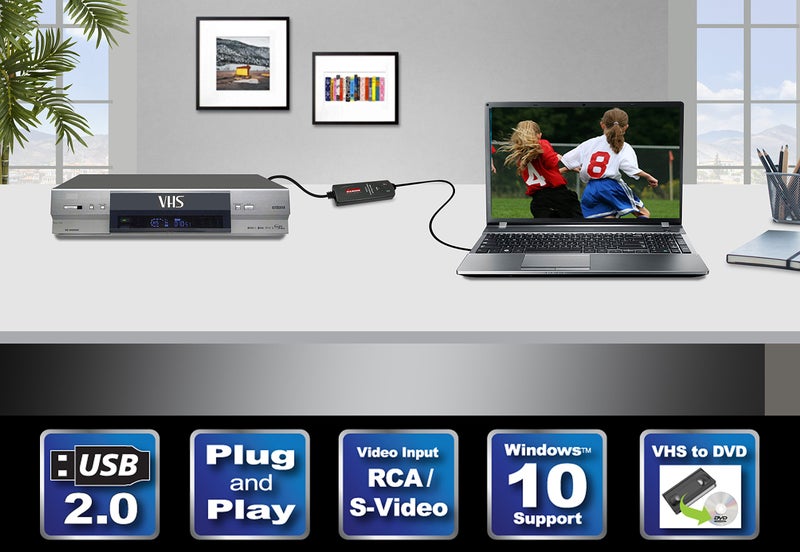 Diamond Multimedia VC500 One Touch VHS to Digital File, DVD Converter with Easy to use Software, Convert, Edit and Save For Win7,8,10,11 - Image 2