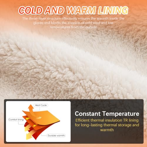 Gustave® Winter Gloves for Men Fleece Lining Riding Gloves for Women Men Winter Hand Gloves Windproof Gloves with Touch Screen Finger Fashion Outdoor Gloves for Winter for Riding, Hiking, Ski - Image 4