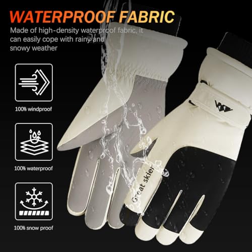 Gustave® Winter Gloves for Men Fleece Lining Riding Gloves for Women Men Winter Hand Gloves Windproof Gloves with Touch Screen Finger Fashion Outdoor Gloves for Winter for Riding, Hiking, Ski - Image 2