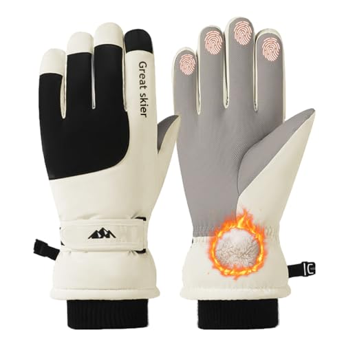 Gustave® Winter Gloves for Men Fleece Lining Riding Gloves for Women Men Winter Hand Gloves Windproof Gloves with Touch Screen Finger Fashion Outdoor Gloves for Winter for Riding, Hiking, Ski - Image 1