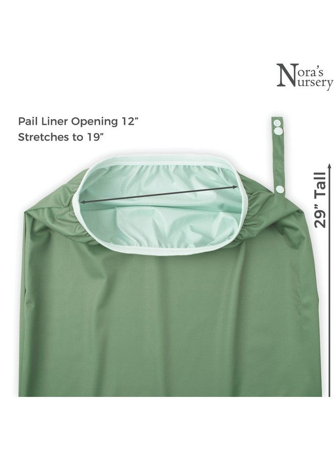 Nora's Nursery Pail Liner For Cloth Diapers Reusable And Washable Fits All Standard Diaper Pails Waterproof Pail Liner With Strap For Diaper Pails Laundry & Kitchen Garbage Cans (Garden 2 Pk) - Image 3