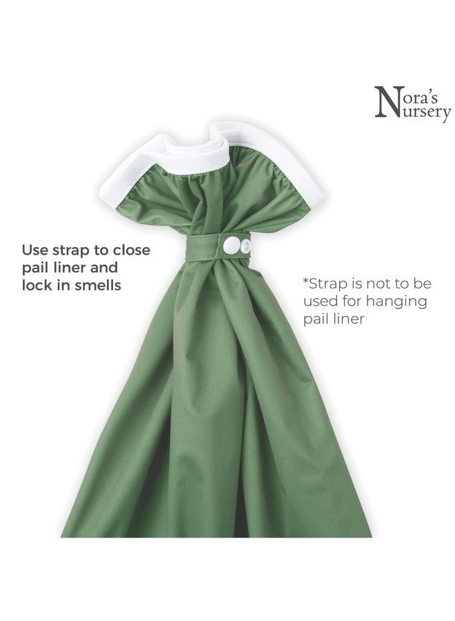 Nora's Nursery Pail Liner For Cloth Diapers Reusable And Washable Fits All Standard Diaper Pails Waterproof Pail Liner With Strap For Diaper Pails Laundry & Kitchen Garbage Cans (Garden 2 Pk) - Image 4