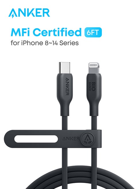 USB-C to Lightning Cable(Phantom , 6ft), MFi Certified, Bio-Based Fast Charging Cable for for iPhone 16/16 Pro/16 Plus /16 Pro Max, 15/14/13/12 Series (Charger Not Included)