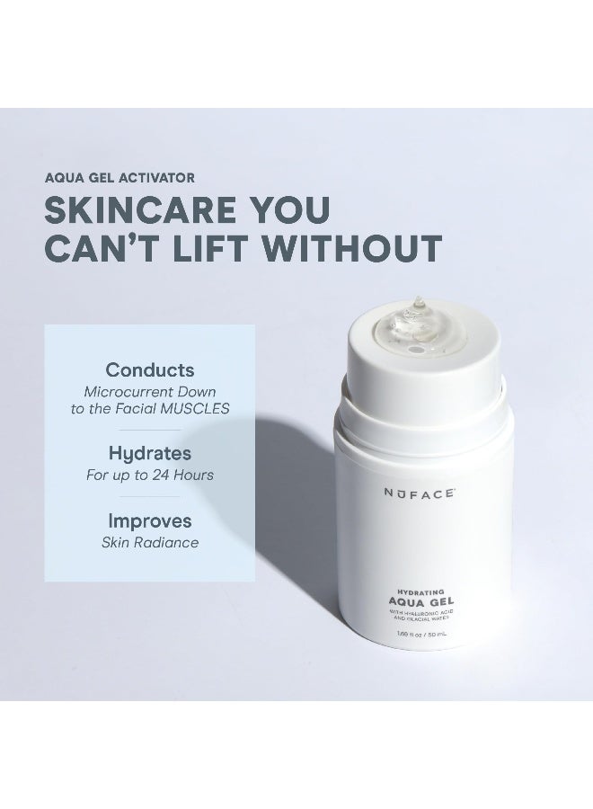 Nuface جل تنشيط نوفيس أكوا جل الموصّل بتقنية الأيون بليكس حمض الهيالورونيك لتعزيز نتائج جهاز نوفيس للوجه بتقنية المايكروكرنت 169 أونصة - Image 2