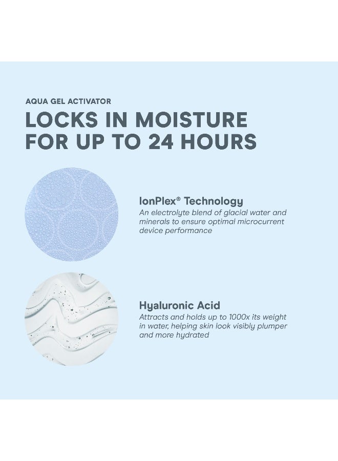 Nuface جل تنشيط نوفيس أكوا جل الموصّل بتقنية الأيون بليكس حمض الهيالورونيك لتعزيز نتائج جهاز نوفيس للوجه بتقنية المايكروكرنت 169 أونصة - Image 3