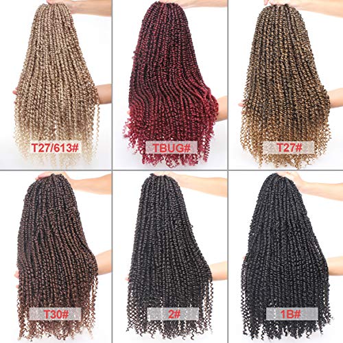 Leeven 22 Inch 8 packs Pre-twisted Passion Twist Crochet Hair 12 Roots/pack Pre-looped Crochet Braids Hair for Passion Twist Braiding Hair Natural Black Twists Hair - Image 5