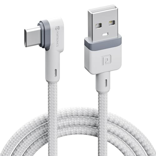 Portronics Konnect L POR-1403 Fast Charging 3A Type-C Cable 1.2 Meter with Charge & Sync Function for All Type-C Devices (White) - Image 1
