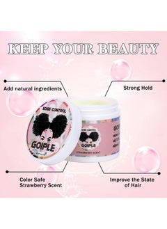 Goiple Edge Control Wax for Women Strong Hold Non-greasy Edge Smoother, Edge Wax Styling Tamer Edge Control for Black Hair No Flaking, White Residue, Shine and Smooth Strawberry Scent 4oz  - Image 2