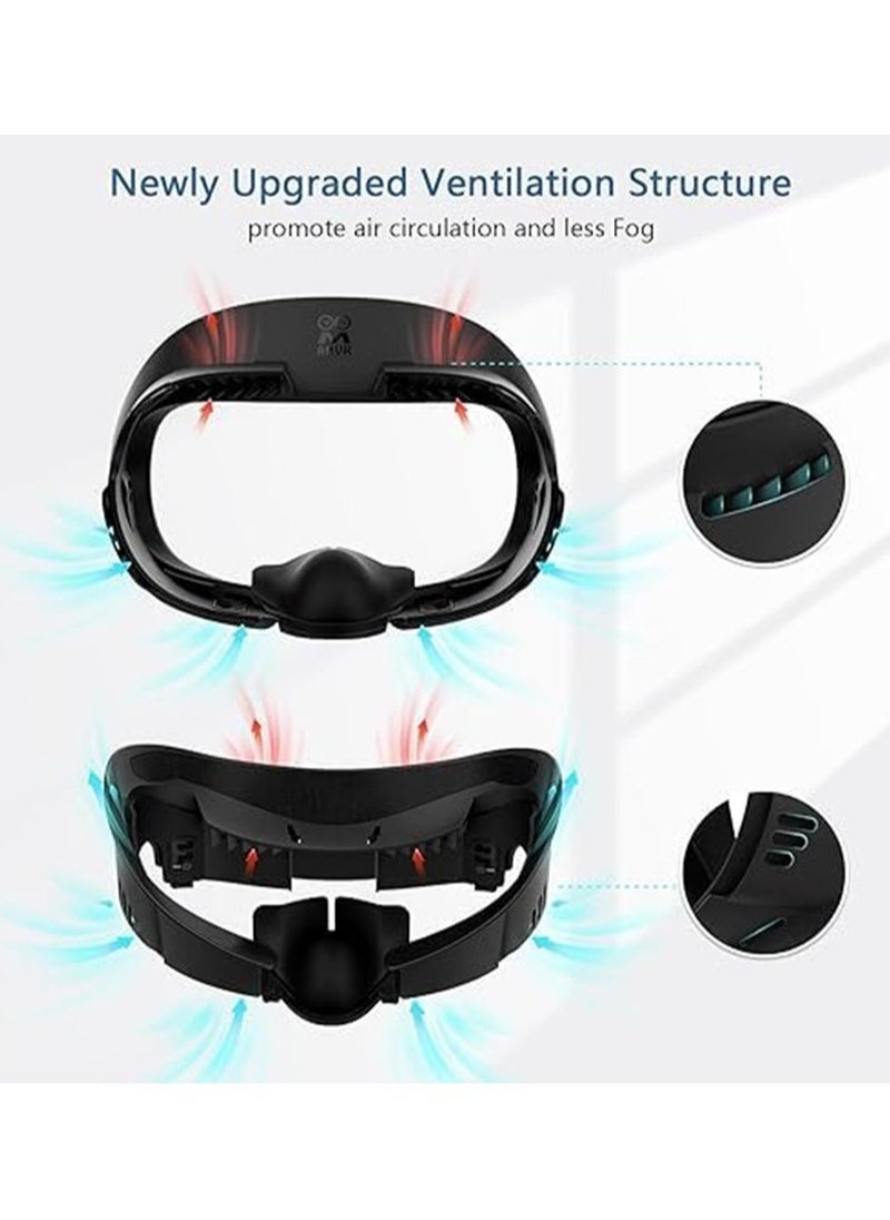 XICEN - Face Cover Pad Facial Interface Compatible with Meta/Oculus Quest 3 Accessories,with Soft PU Face Cushion Pad Replacement for Quest 3 and Breathable Ice Silk Cotton - Image 1