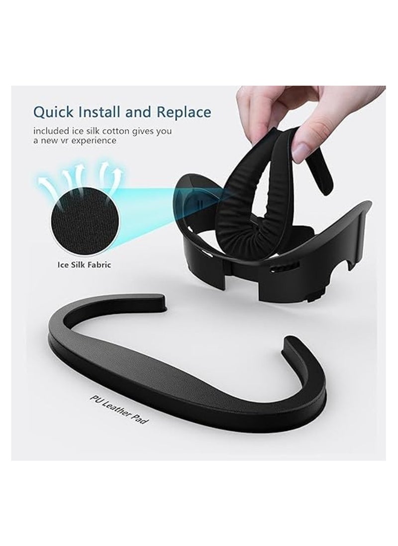 XICEN - Face Cover Pad Facial Interface Compatible with Meta/Oculus Quest 3 Accessories,with Soft PU Face Cushion Pad Replacement for Quest 3 and Breathable Ice Silk Cotton - Image 1
