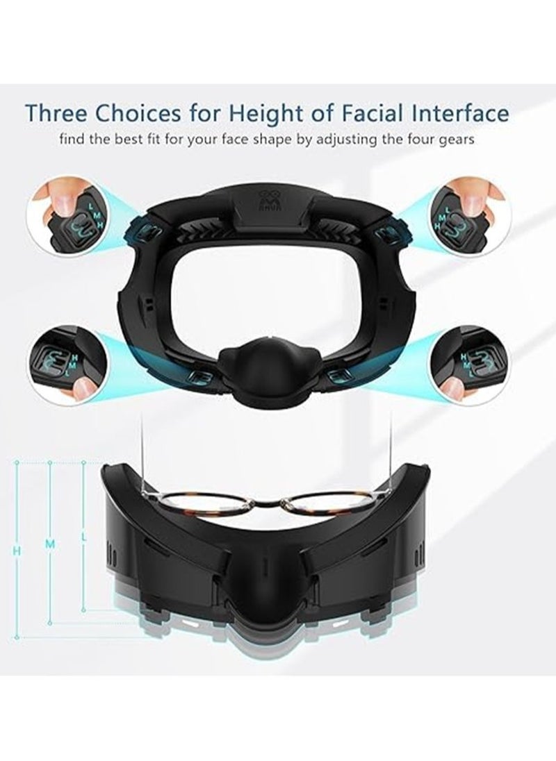 XICEN - Face Cover Pad Facial Interface Compatible with Meta/Oculus Quest 3 Accessories,with Soft PU Face Cushion Pad Replacement for Quest 3 and Breathable Ice Silk Cotton - Image 1