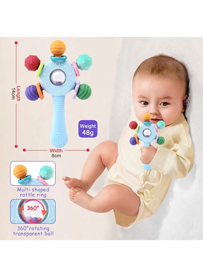 Sonajeros y Mordedor Juguetes Bebes 0 3 6 12 meses,Silicona Sensorial Denticion Sonajero Bebé 0-3 Meses,Juguete Educativo Temprano Montessori Regalo para Niños y Niñas 0-36 Meses - Image 4