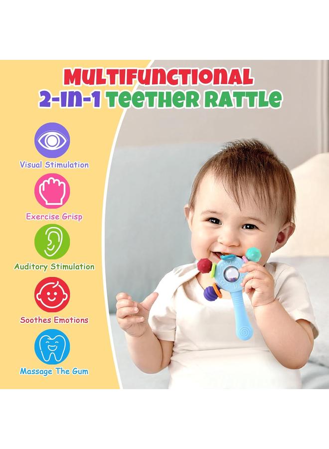 Sonajeros y Mordedor Juguetes Bebes 0 3 6 12 meses,Silicona Sensorial Denticion Sonajero Bebé 0-3 Meses,Juguete Educativo Temprano Montessori Regalo para Niños y Niñas 0-36 Meses - Image 2