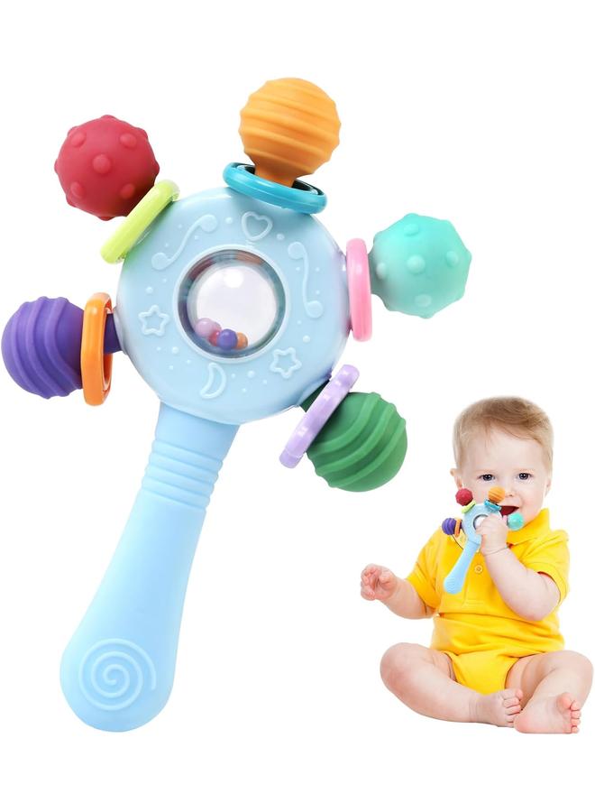 Sonajeros y Mordedor Juguetes Bebes 0 3 6 12 meses,Silicona Sensorial Denticion Sonajero Bebé 0-3 Meses,Juguete Educativo Temprano Montessori Regalo para Niños y Niñas 0-36 Meses - Image 1