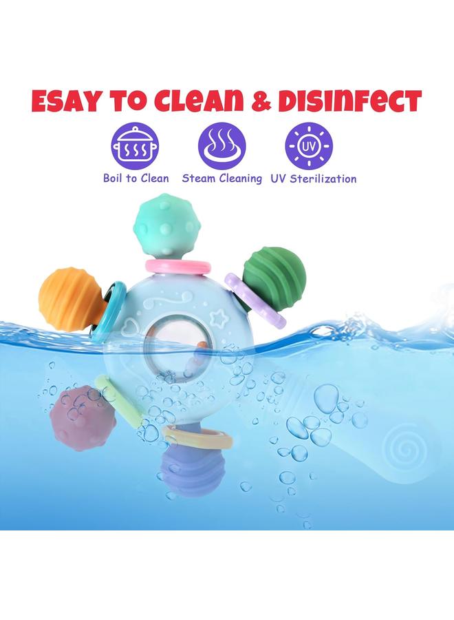 Sonajeros y Mordedor Juguetes Bebes 0 3 6 12 meses,Silicona Sensorial Denticion Sonajero Bebé 0-3 Meses,Juguete Educativo Temprano Montessori Regalo para Niños y Niñas 0-36 Meses - Image 5