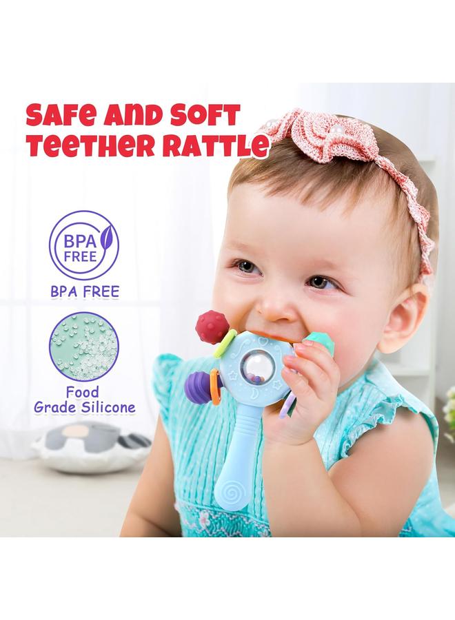 Sonajeros y Mordedor Juguetes Bebes 0 3 6 12 meses,Silicona Sensorial Denticion Sonajero Bebé 0-3 Meses,Juguete Educativo Temprano Montessori Regalo para Niños y Niñas 0-36 Meses - Image 3